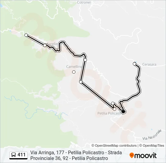 411 Bus Line Map