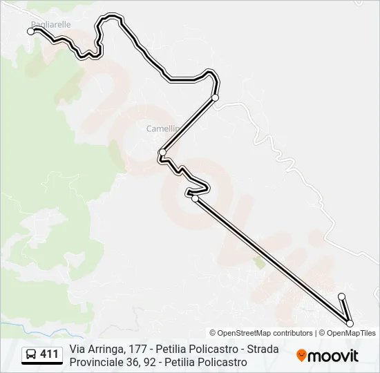 411 Bus Line Map