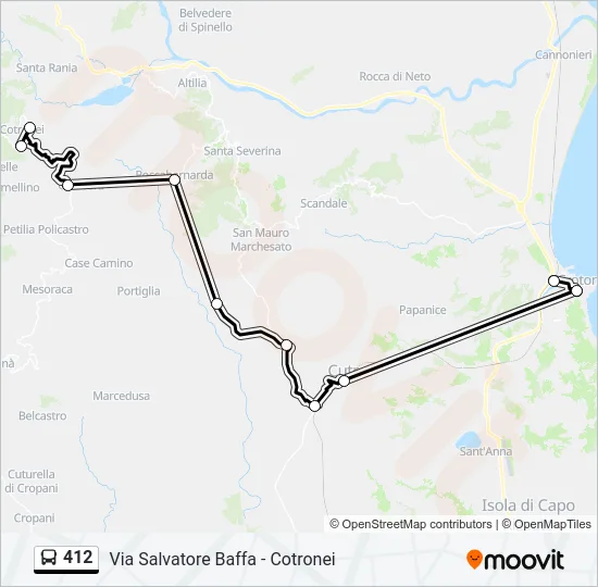 412 Bus Line Map