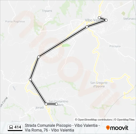 414 Bus Line Map