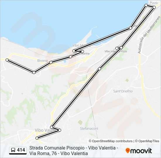 414 Bus Line Map