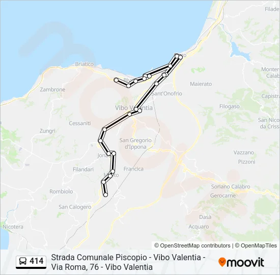 414 Bus Line Map