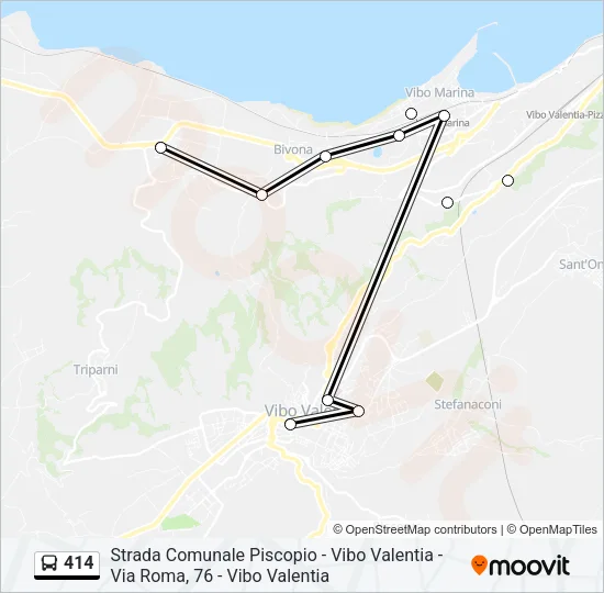414 Bus Line Map