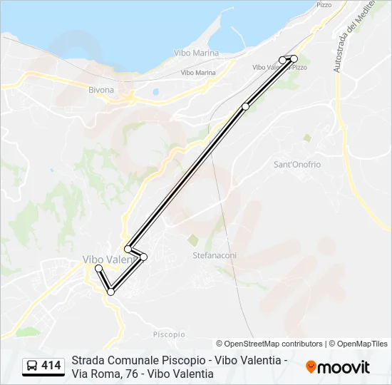 414 Bus Line Map