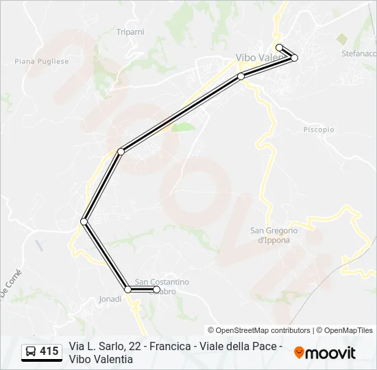 415 Bus Line Map