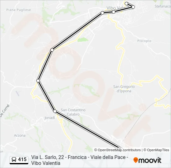 415 Bus Line Map