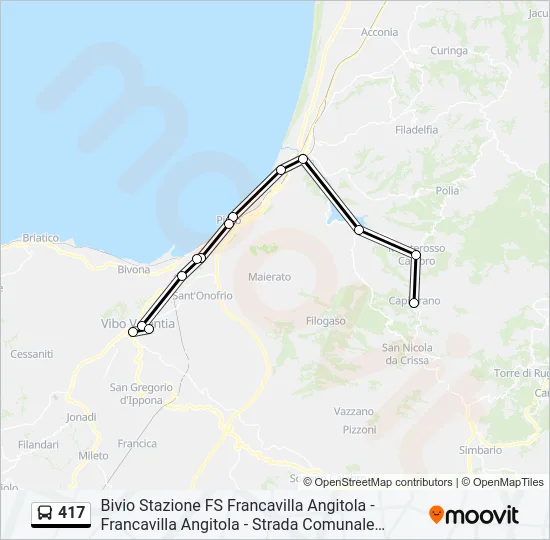 417 Bus Line Map