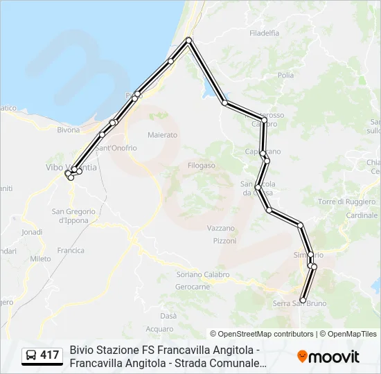 417 Bus Line Map