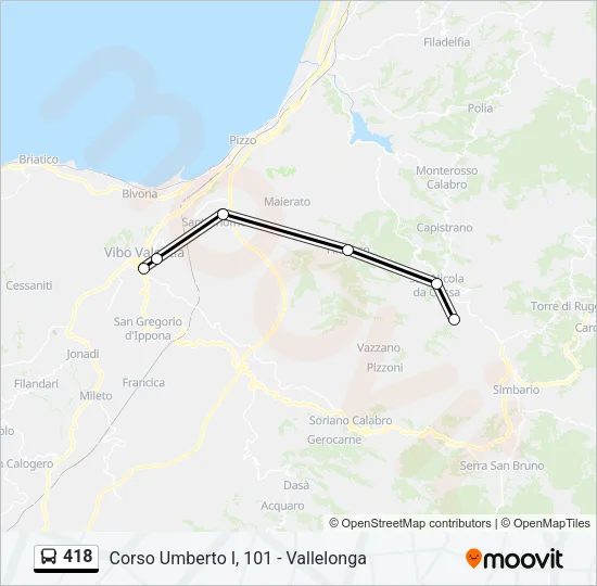 418 Bus Line Map
