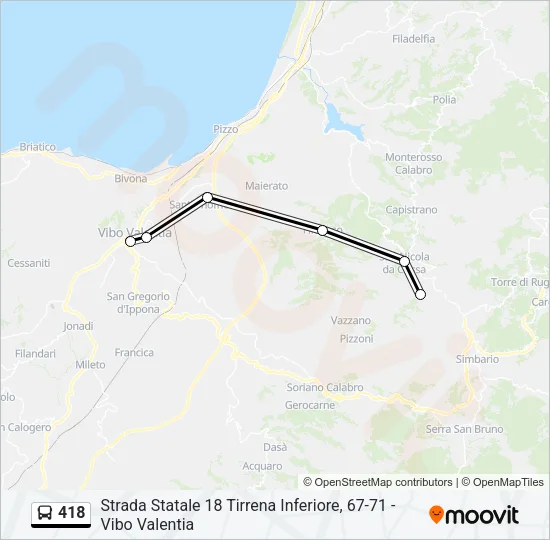 418 Bus Line Map