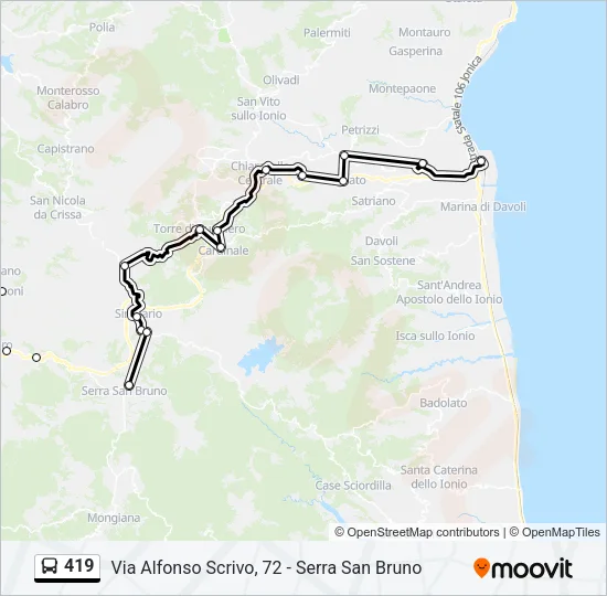 419 Bus Line Map