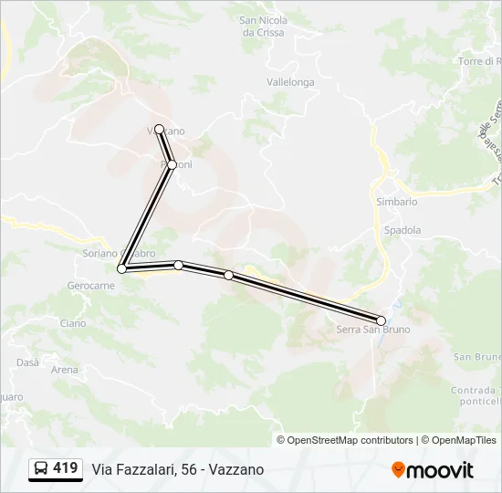419 Bus Line Map