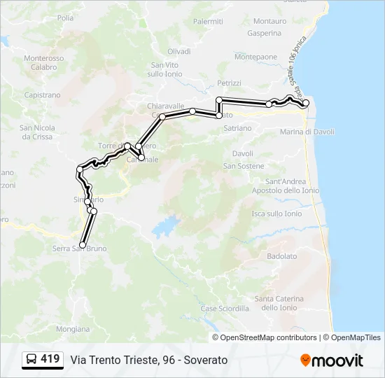 419 Bus Line Map
