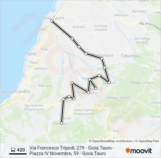 420 Bus Line Map