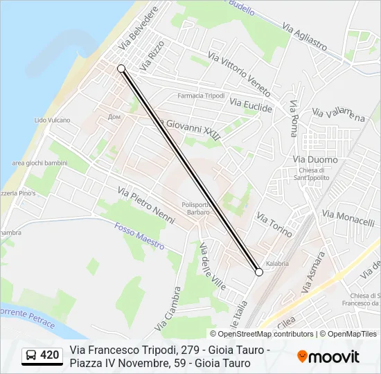 420 Bus Line Map