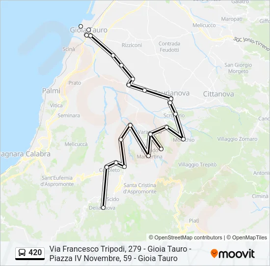 420 Bus Line Map