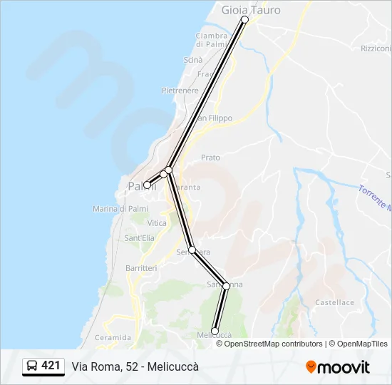 421 Bus Line Map