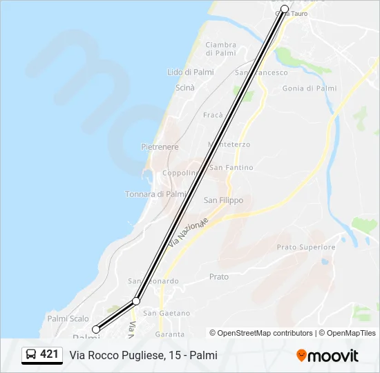 421 Bus Line Map
