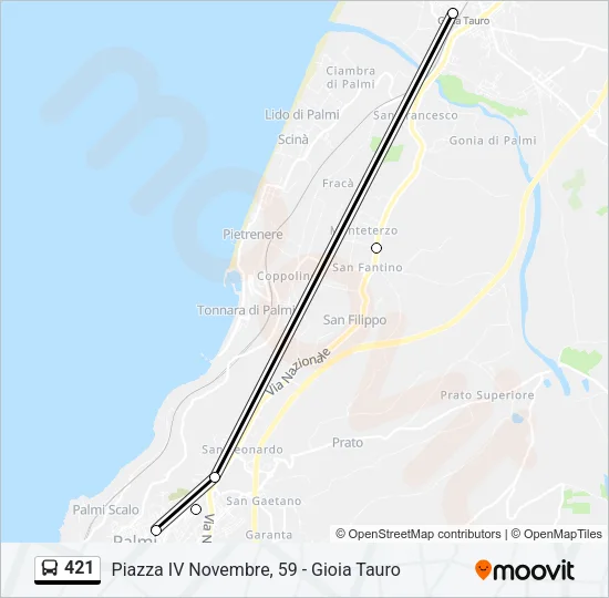 421 Bus Line Map