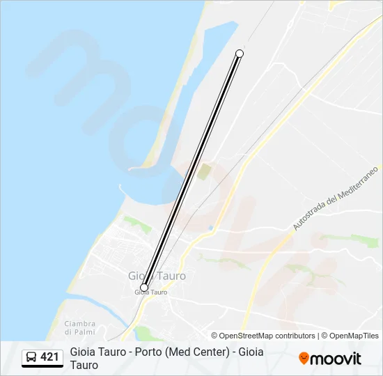 421 Bus Line Map