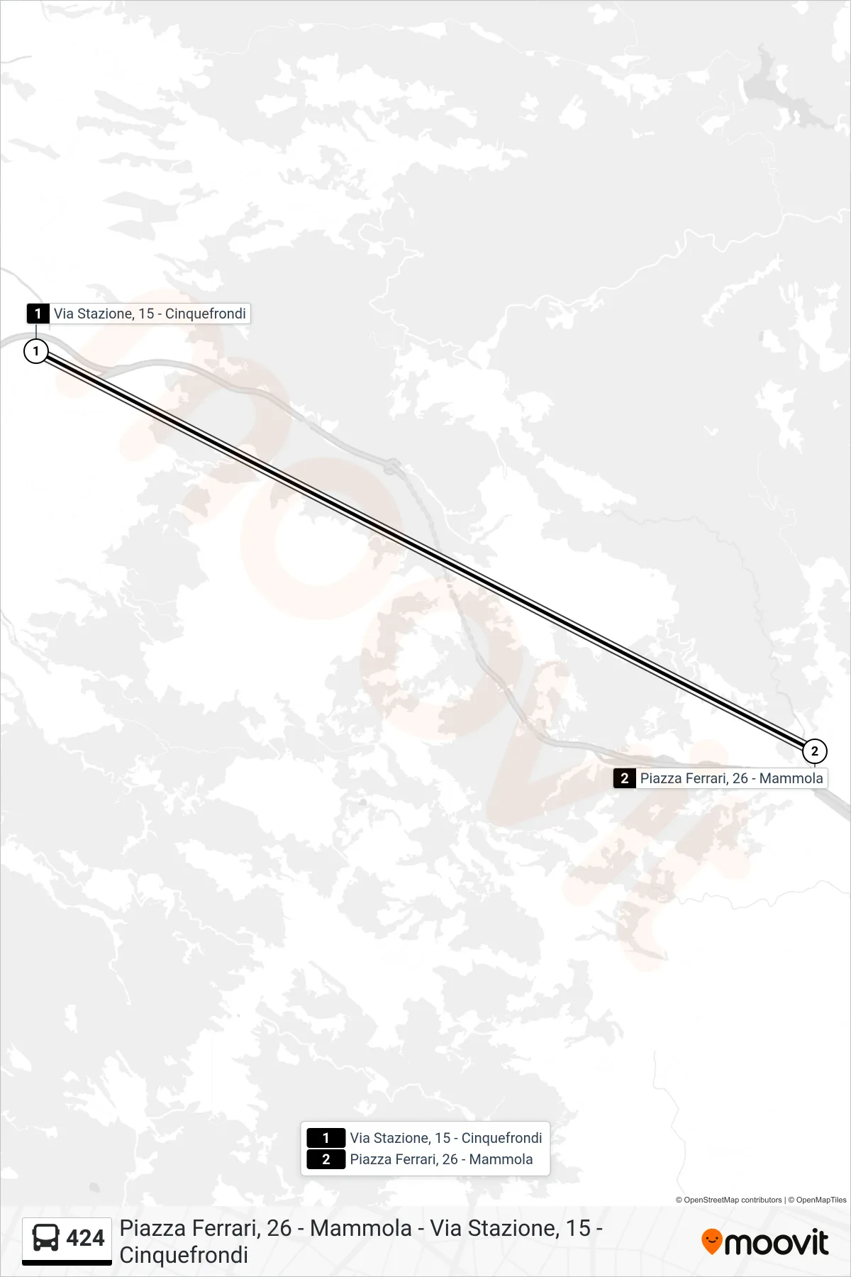 Linea 424 bus (Piazza Ferrari, 26 - Mammola) - Percorsi e fermate sulla mappa