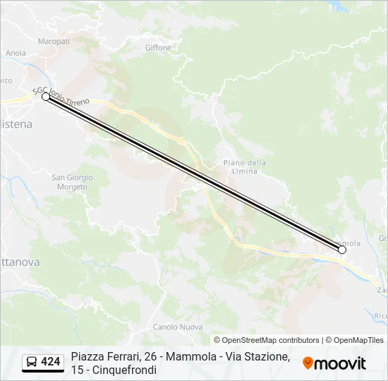 424 Bus Line Map