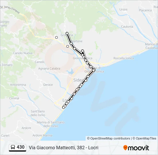 430 Bus Line Map