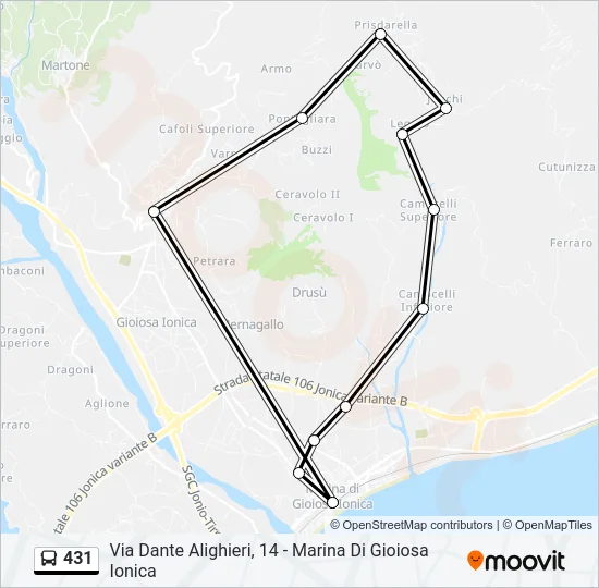 431 Bus Line Map