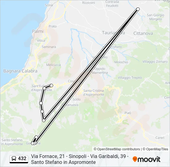 432 Bus Line Map