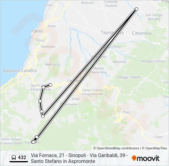 432 Bus Line Map