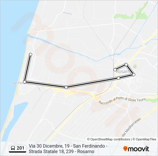 201 Bus Line Map