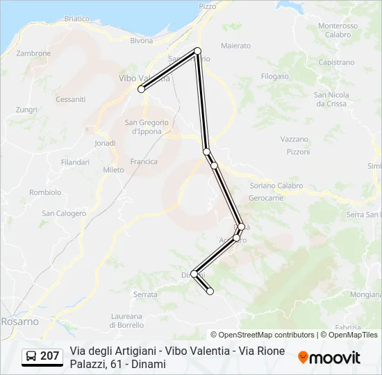 207 Bus Line Map