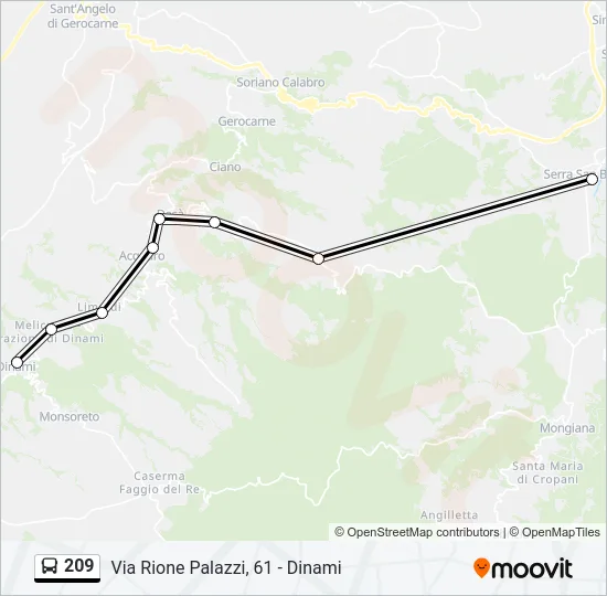 209 Bus Line Map