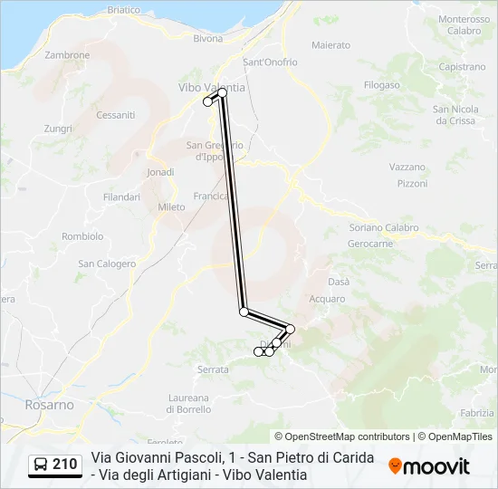210 Bus Line Map