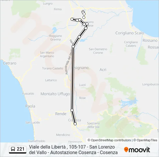 221 Bus Line Map