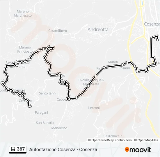 367 Bus Line Map