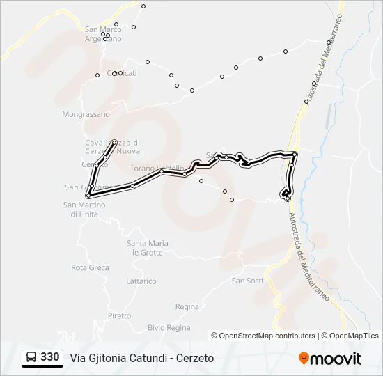 330 Bus Line Map