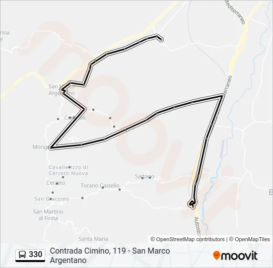330 Bus Line Map
