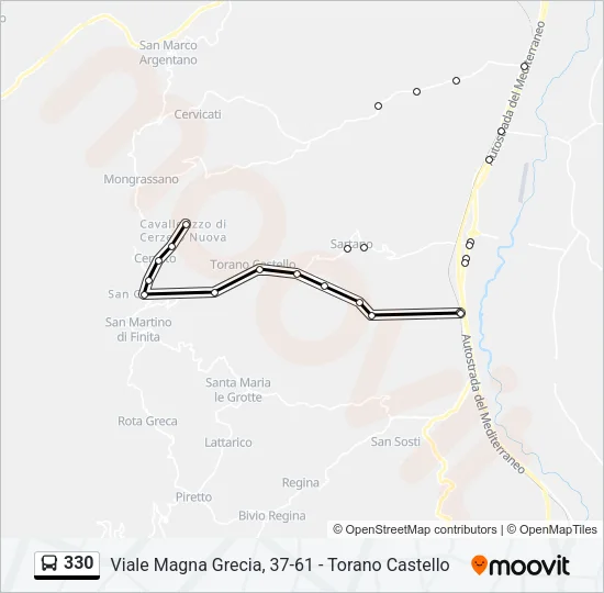 330 Bus Line Map