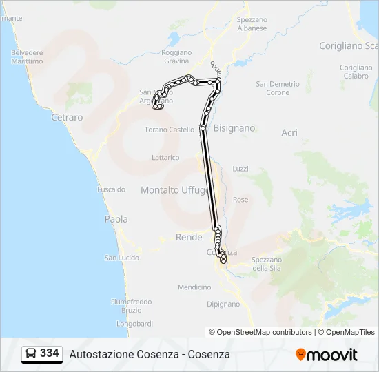 334 Bus Line Map