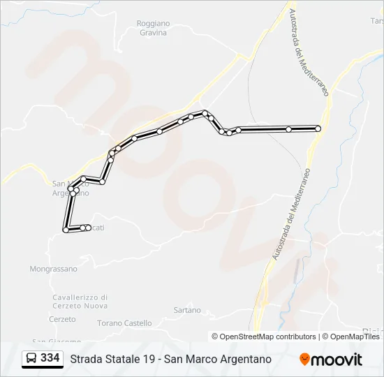 334 Bus Line Map