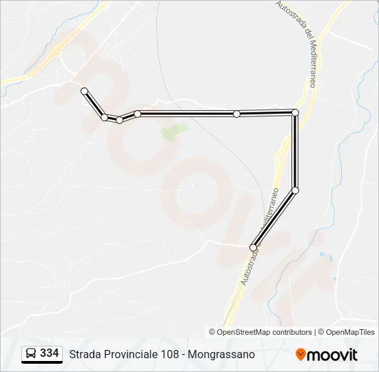 334 Bus Line Map
