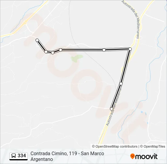 334 Bus Line Map