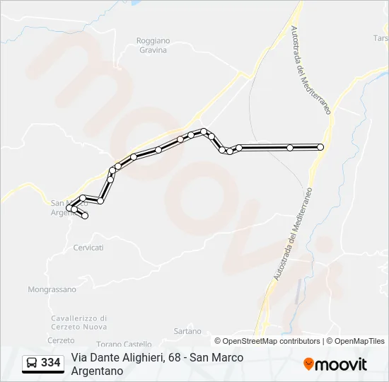 334 Bus Line Map