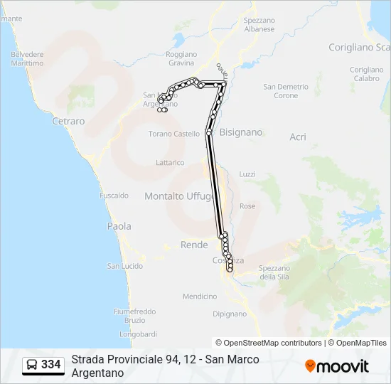 334 Bus Line Map