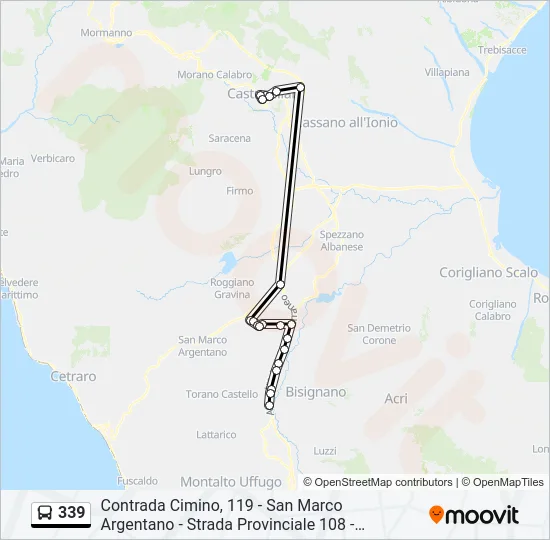339 Bus Line Map