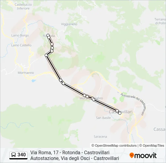 340 Bus Line Map