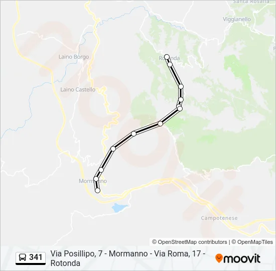 341 Bus Line Map