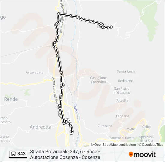 343 Bus Line Map