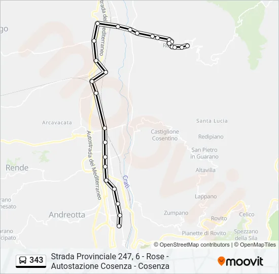 343 Bus Line Map